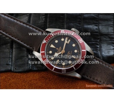 BEST EDITION TUDOR HERITAGE BLACK BAY ON BROWN LEATHER STRAP.A2824 V2  FROM " ZF "