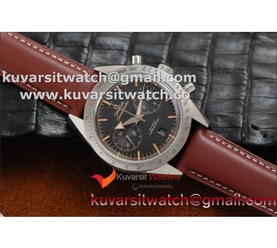 OMEGA SPEEDMASTER MOONWATCH CO-AXIAL ’57 SS CHRONO BLACK DIAL BROWN LEATHER.A9300