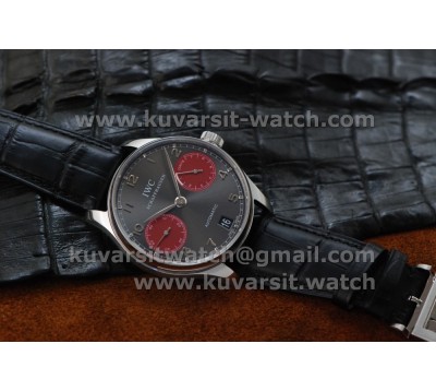 1:1 IWC PORTUGUESE POWER RESERVE IW500126 GRAY/RED DIAL. A52010 FROM "ZF"