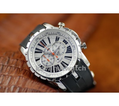 .REPLICA ROGER DUBUIS EASY DIVER EXCALIBUR - SS/WHITE-RUBBER