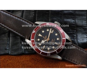 BEST EDITION TUDOR HERITAGE BLACK BAY ON BROWN LEATHER STRAP.A2824 V2  FROM " ZF "