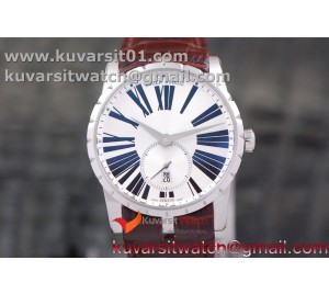 EXCALIBUR DBEX0535 SS RDF 1:1 BEST EDITION WHITE DIAL ON BLUE LEATHER STRAP ASIAN RD830