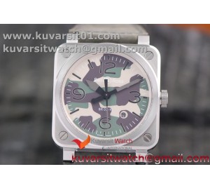 BR 03-92 SS CASE V3 GREEN CAMOUFLAGE DIAL 42.5MM ON RUBBER STRAP MIYOTA 9015
