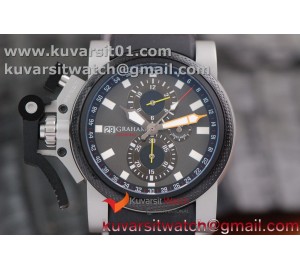 GRAHAM CHRONOFIGHTER OVERSIZE SS CASE GRAY DIAL 1:1 BEST EDITION ON BLACK RUBBER STRAP