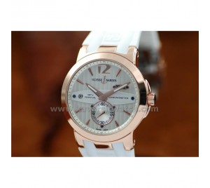 ULYSSE NARDIN NEW EXECUTIVE ALL WHITE AND ROSE GOLD DUAL TIME GMT