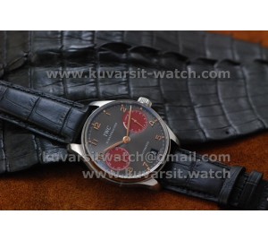 1:1 IWC PORTUGUESE POWER RESERVE IW500127 GRAY/RED DIAL. A52010 FROM "ZF"