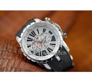 .REPLICA ROGER DUBUIS EASY DIVER EXCALIBUR - SS/WHITE-RUBBER